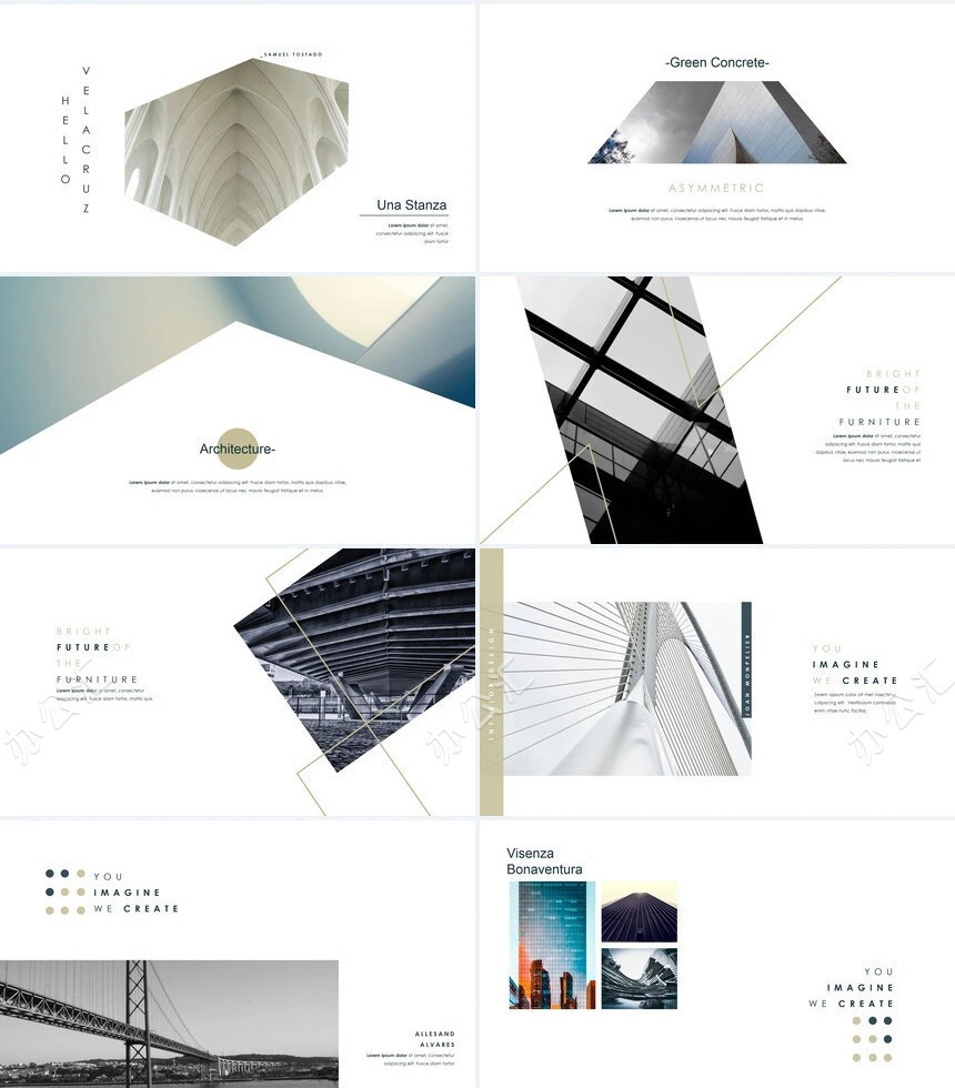 时尚水彩风格通用PPT模板(117)