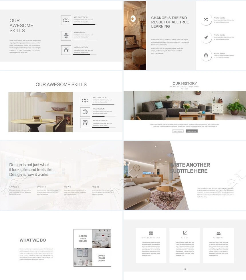 时尚水彩风格通用PPT模板(118)