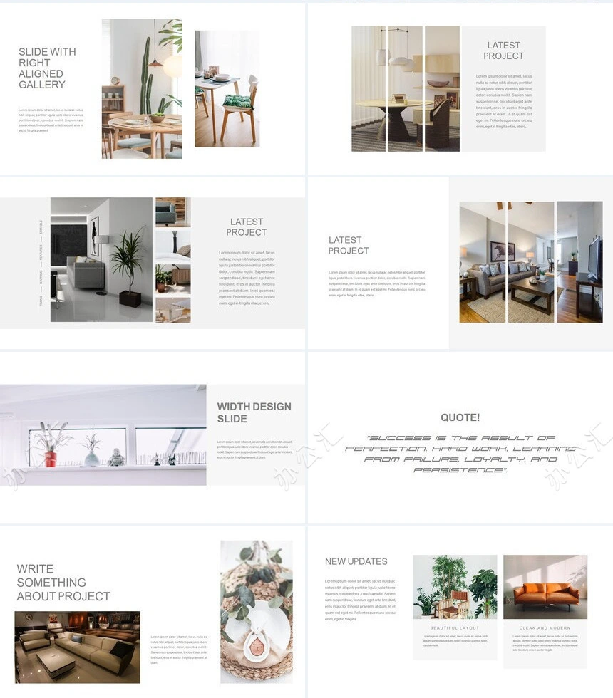 时尚水彩风格通用PPT模板(118)