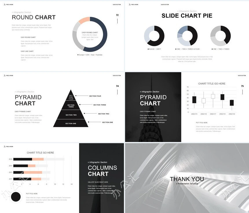 时尚水彩风格通用PPT模板(119)
