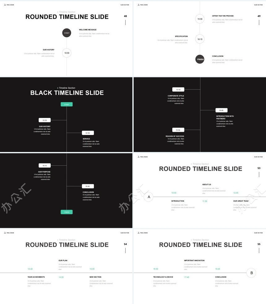 时尚水彩风格通用PPT模板(119)