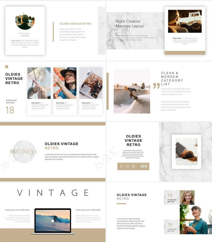 时尚水彩风格通用PPT模板(81)