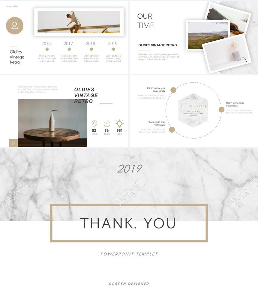 时尚水彩风格通用PPT模板(81)