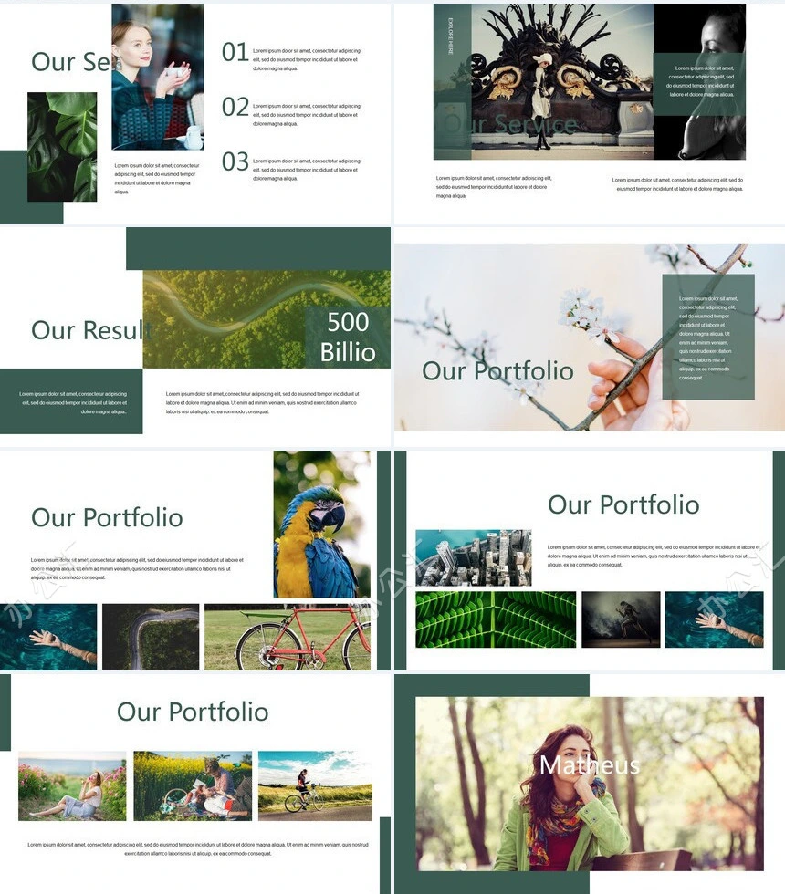 莫兰迪风格通用PPT模板(32)