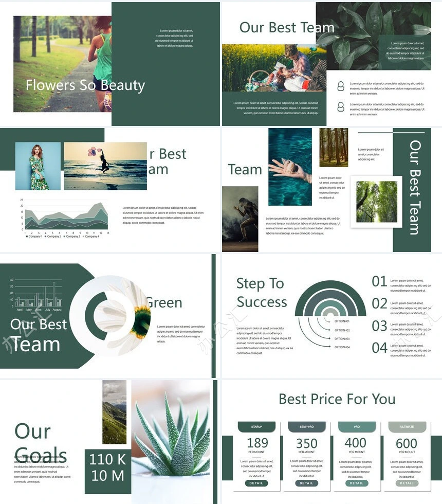 莫兰迪风格通用PPT模板(32)