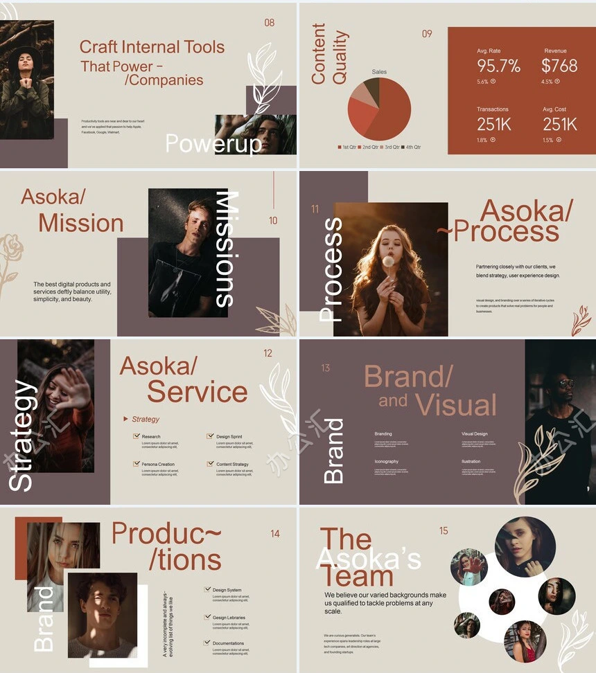 莫兰迪风格通用PPT模板(34)