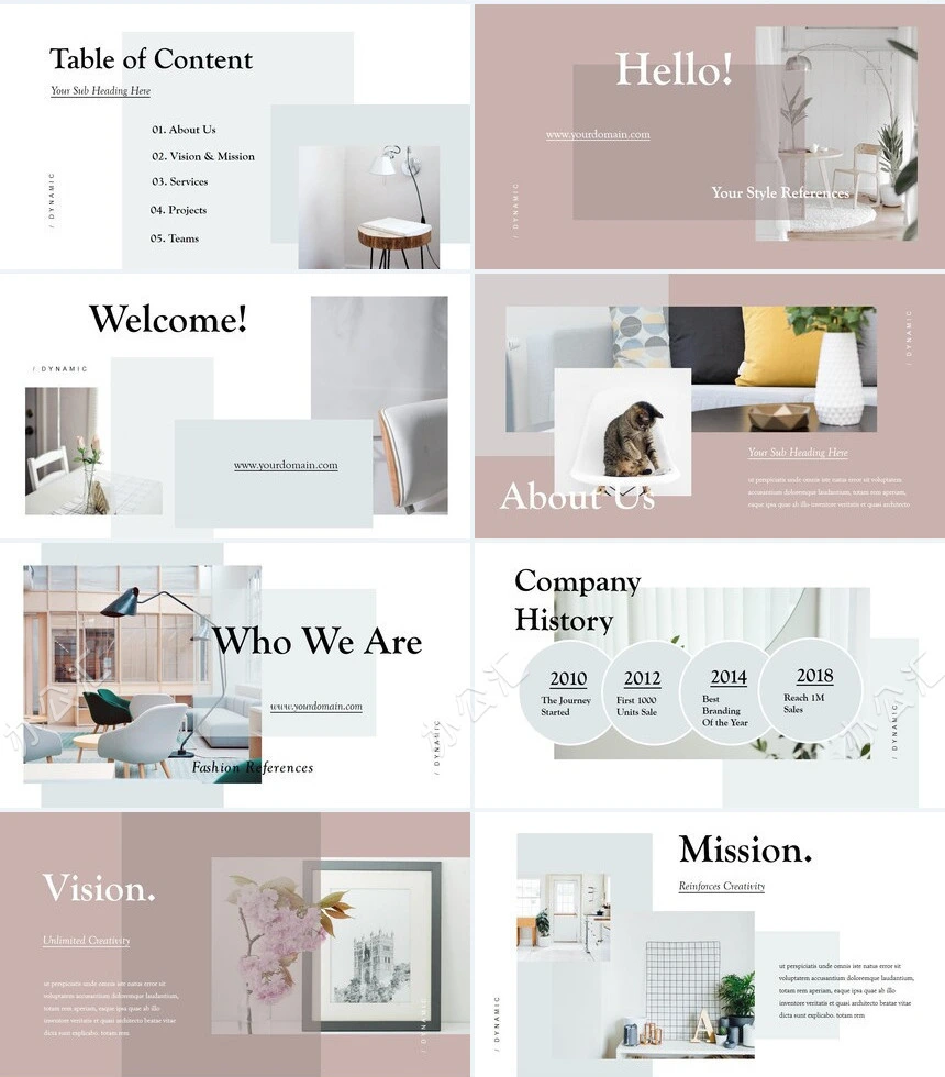 莫兰迪风格通用PPT模板(37)