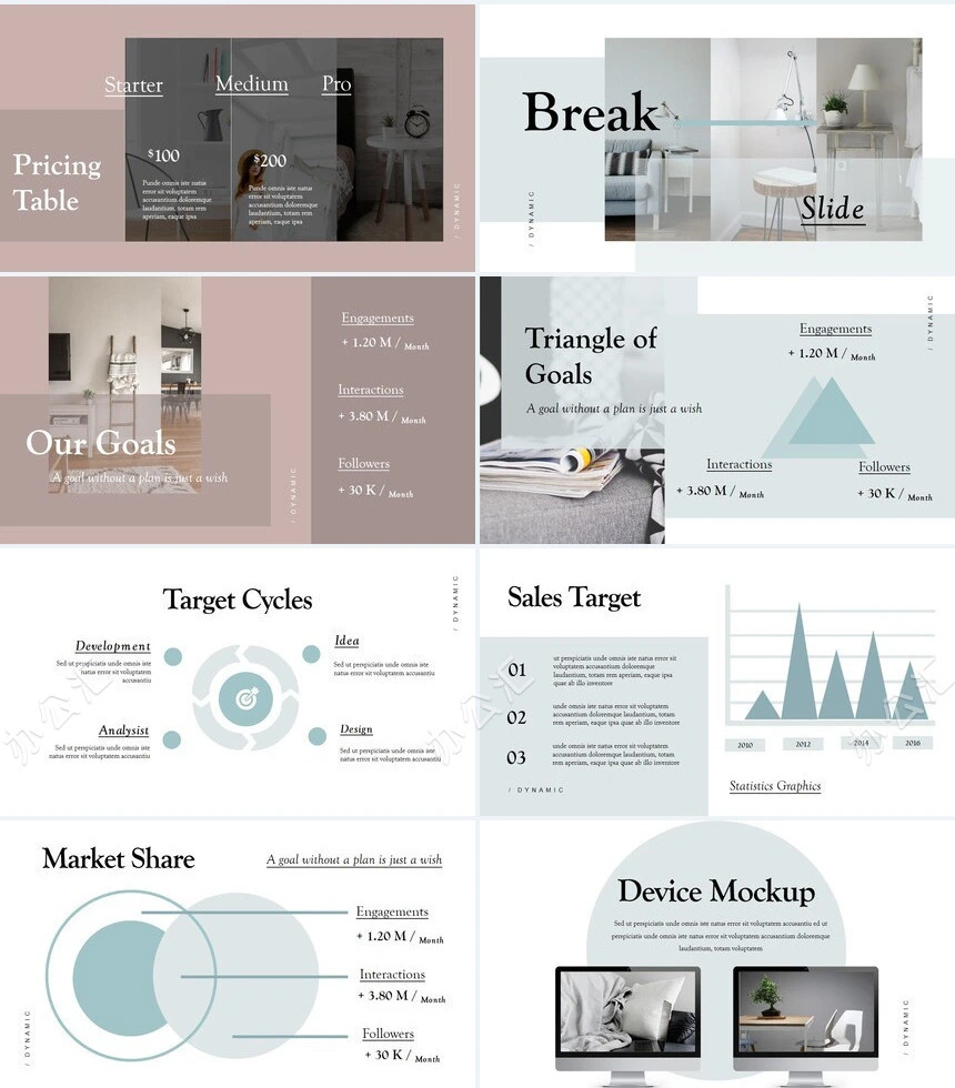 莫兰迪风格通用PPT模板(37)
