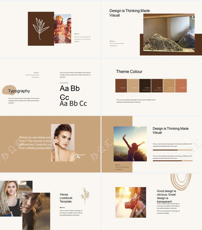 莫兰迪风格通用PPT模板(39)