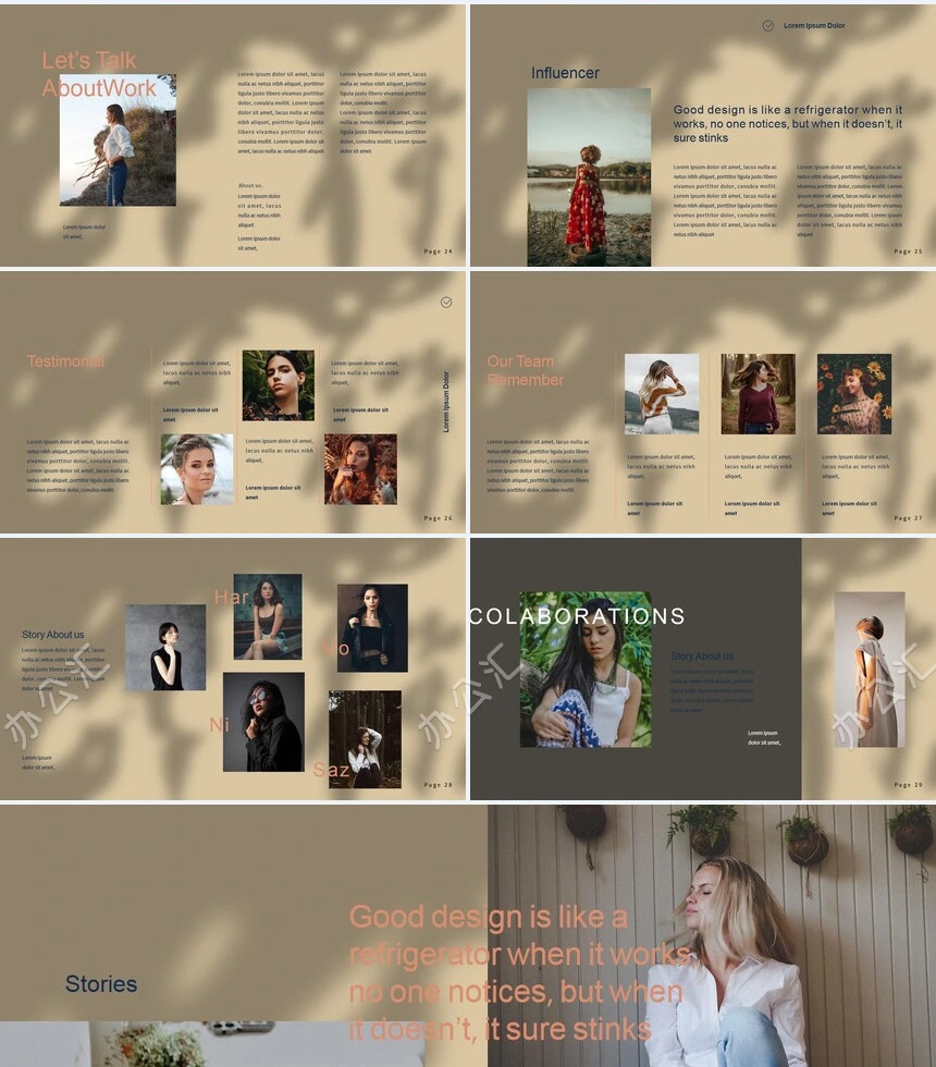 莫兰迪风格通用PPT模板(40)