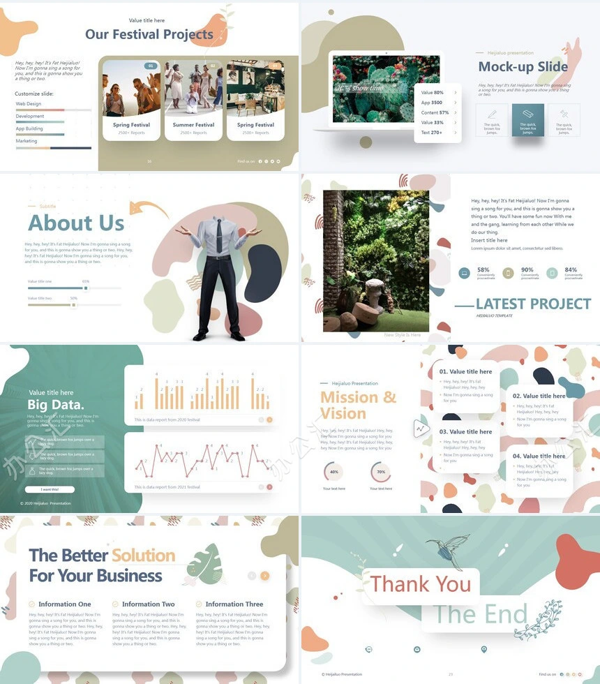 莫兰迪风格通用PPT模板(43)