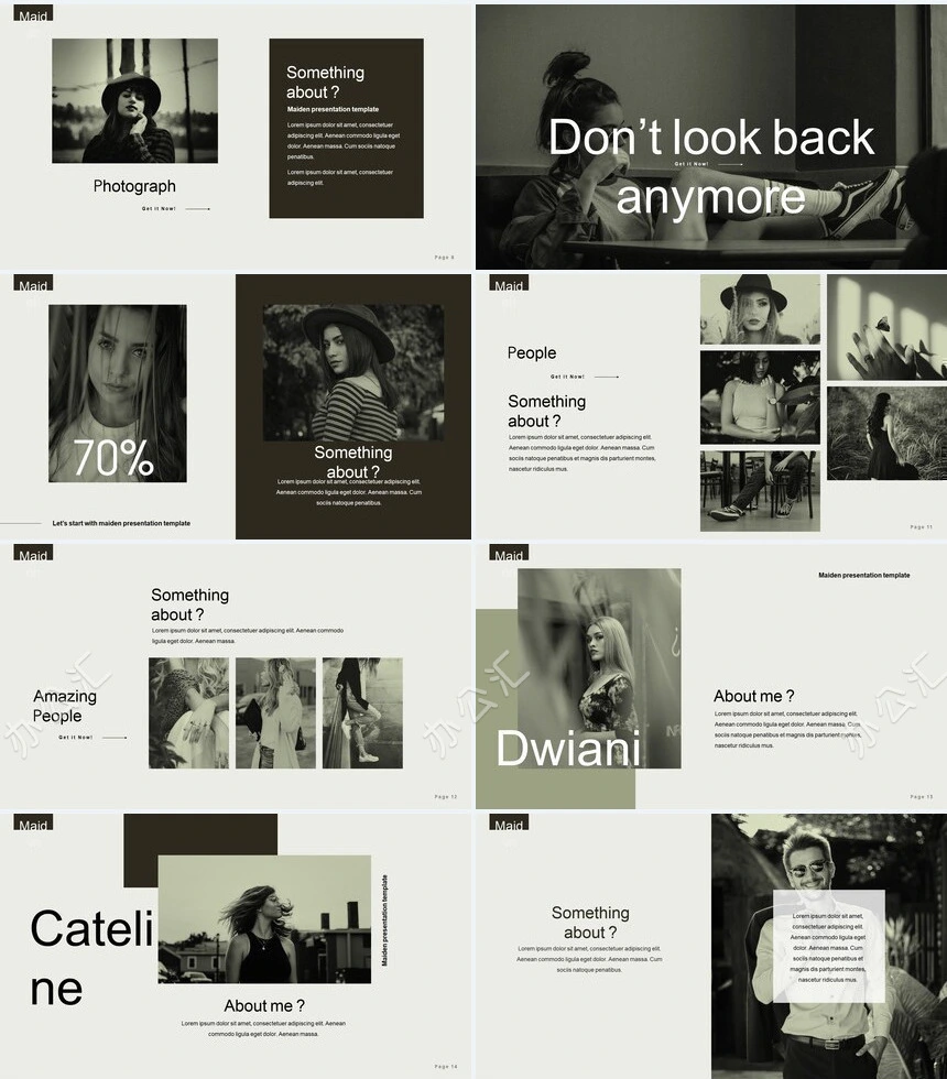 莫兰迪风格通用PPT模板(48)