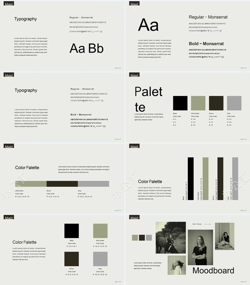 莫兰迪风格通用PPT模板(48)