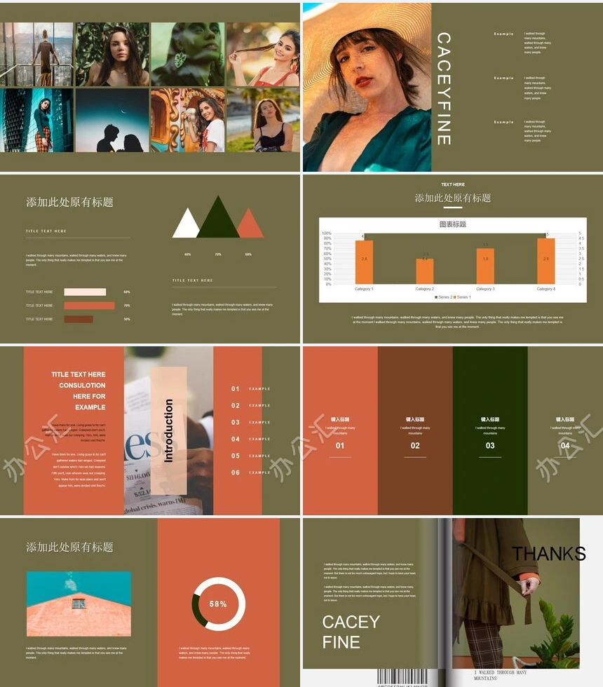 莫兰迪风格通用PPT模板(57)