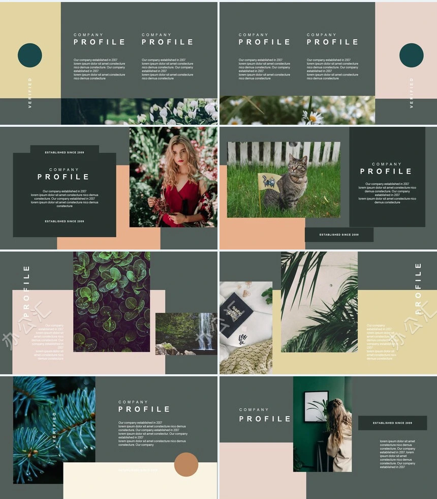 莫兰迪风格通用PPT模板(61)