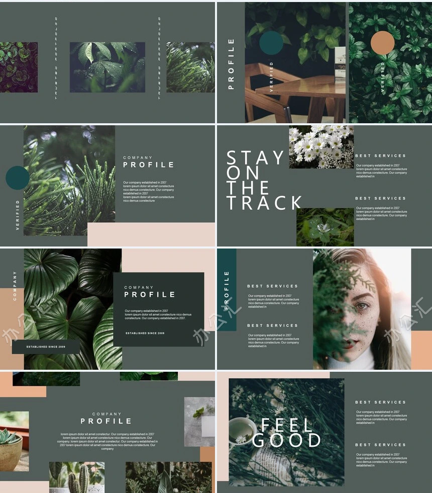 莫兰迪风格通用PPT模板(61)