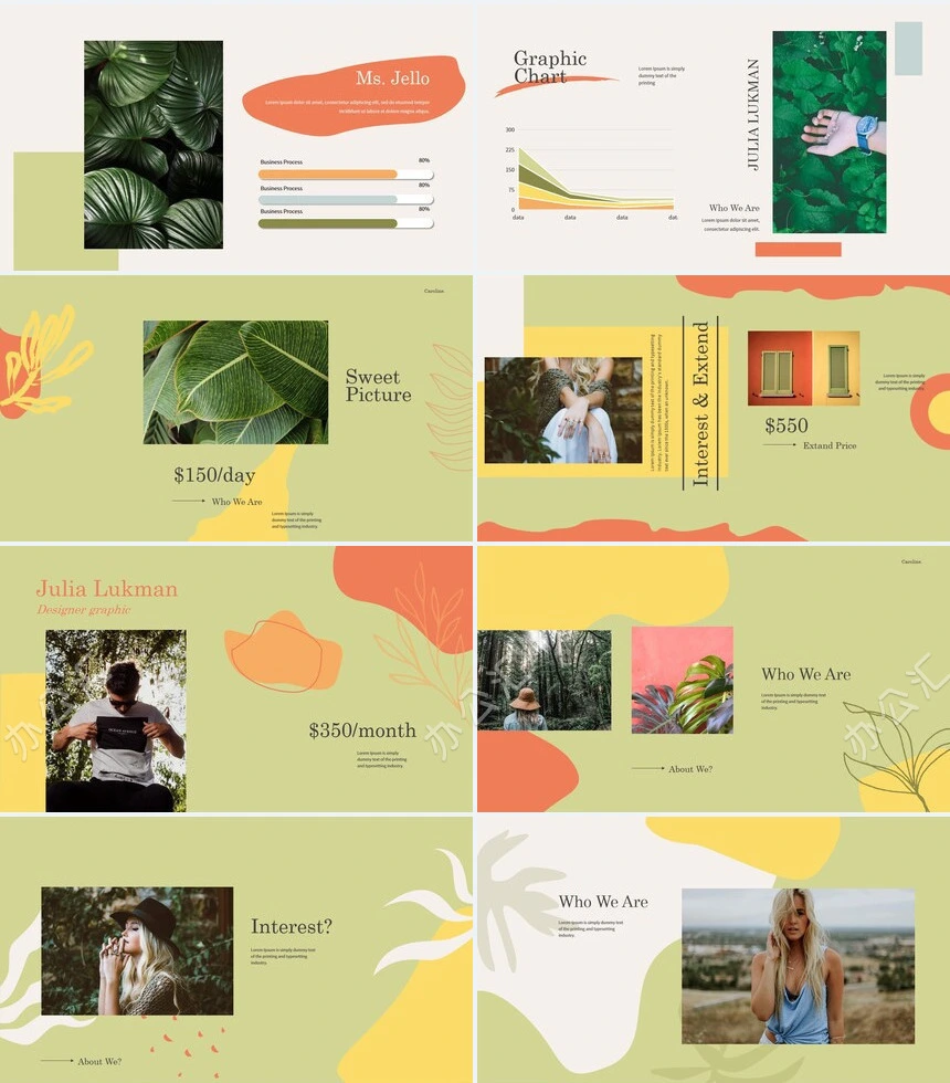 莫兰迪风格通用PPT模板(63)