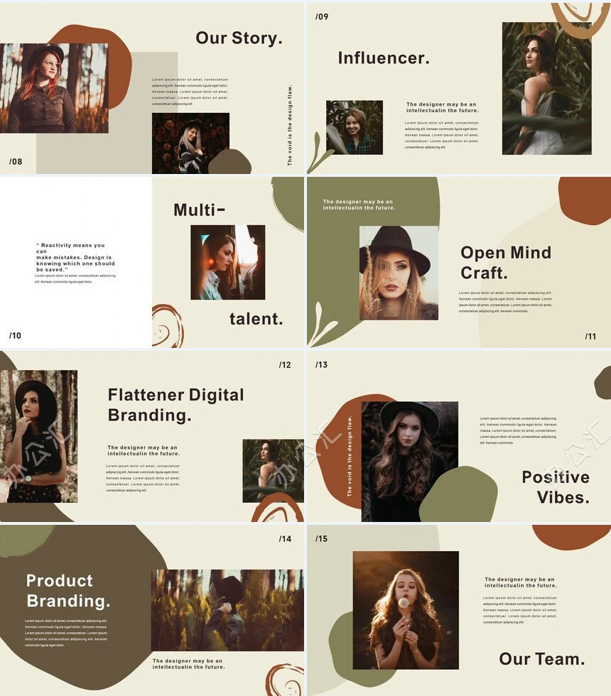 莫兰迪风格通用PPT模板(64)