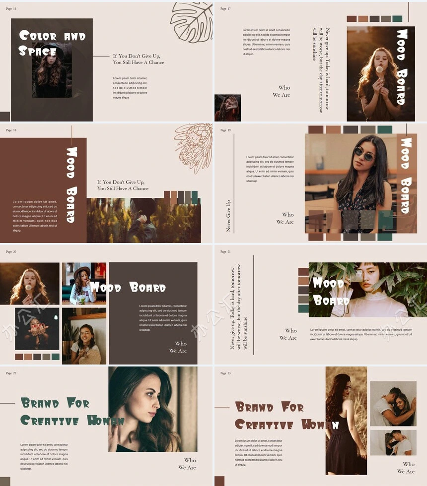 莫兰迪风格通用PPT模板(65)