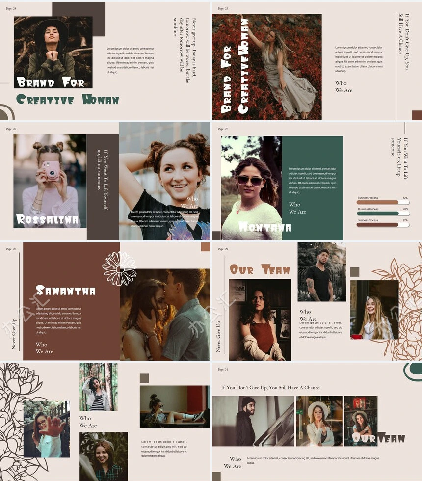 莫兰迪风格通用PPT模板(65)