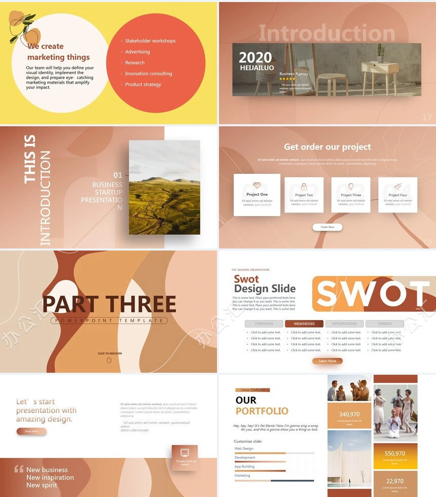 莫兰迪风格通用PPT模板(71)