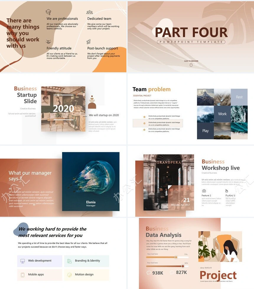 莫兰迪风格通用PPT模板(71)