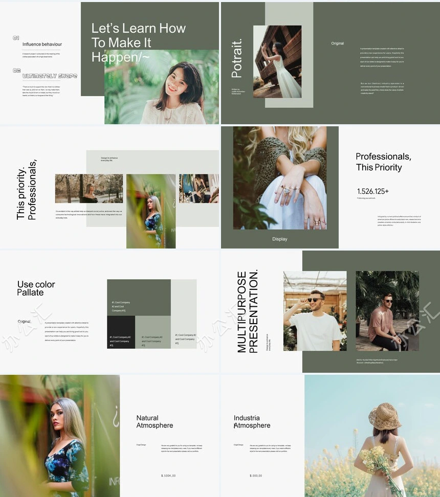 莫兰迪风格通用PPT模板(74)