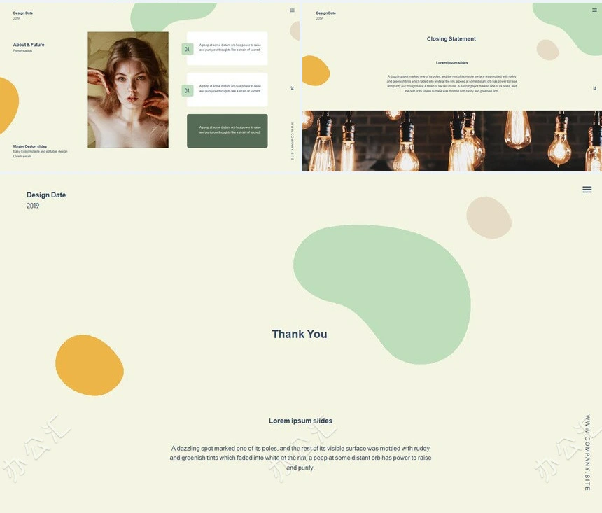 莫兰迪风格通用PPT模板(75)