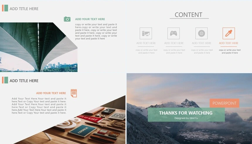 森系小清新通用PPT模板(1)