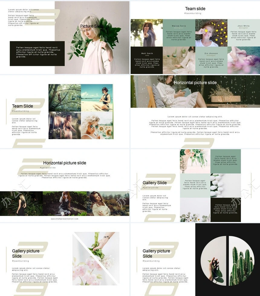 森系小清新通用PPT模板(16)