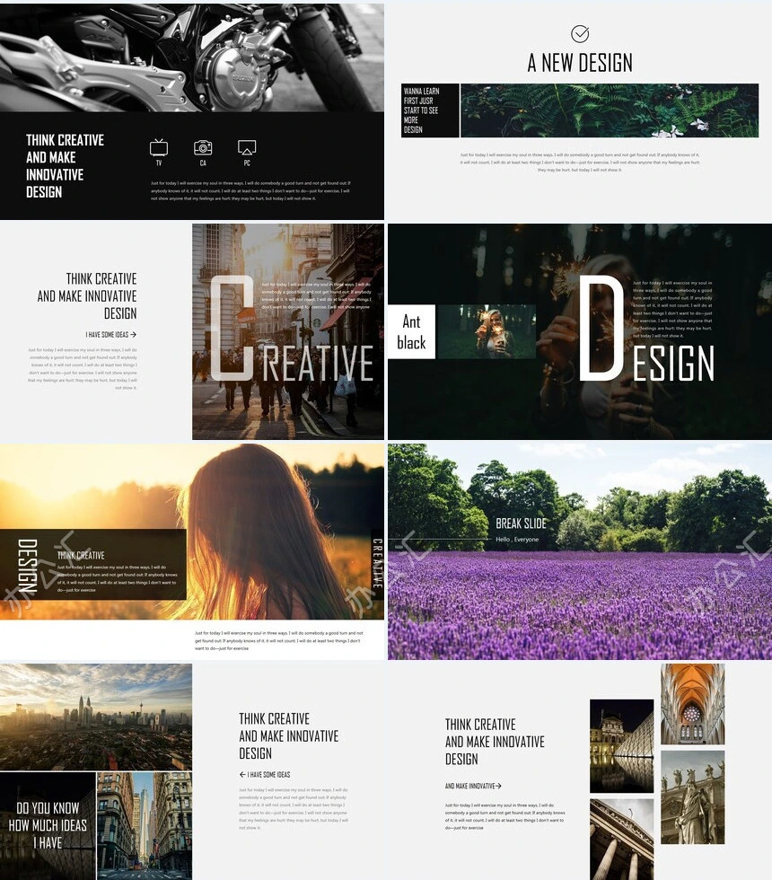 森系小清新通用PPT模板(21)