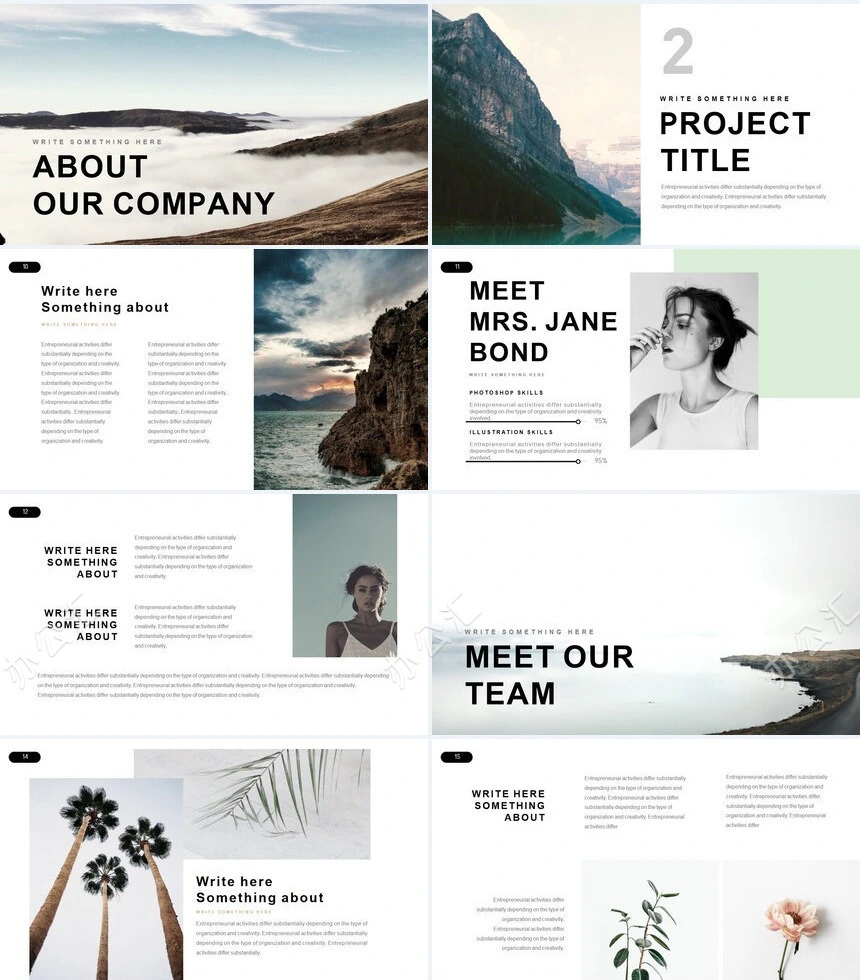 森系小清新通用PPT模板(25)