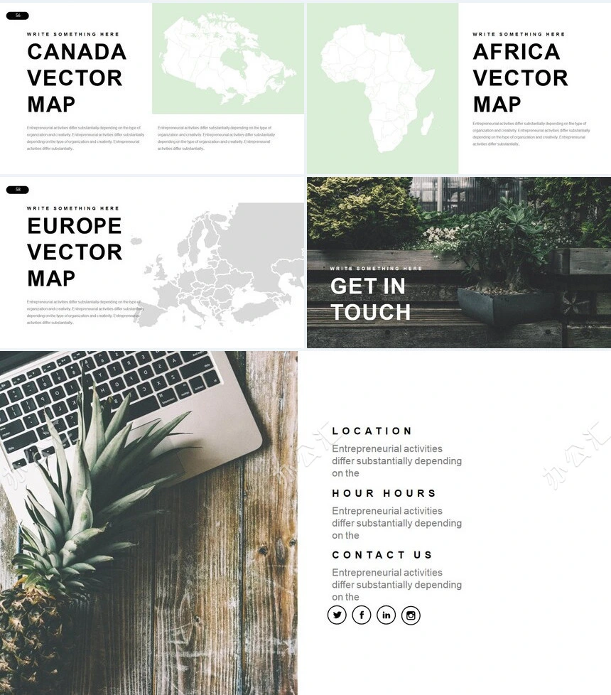 森系小清新通用PPT模板(25)