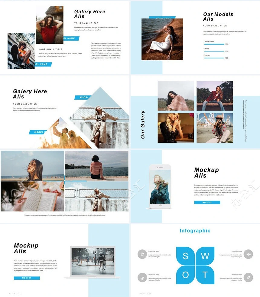 森系小清新通用PPT模板(28)