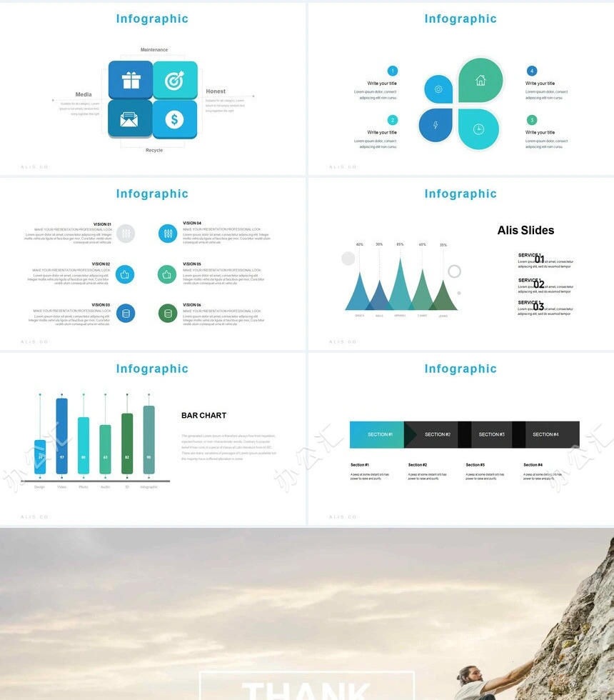 森系小清新通用PPT模板(28)