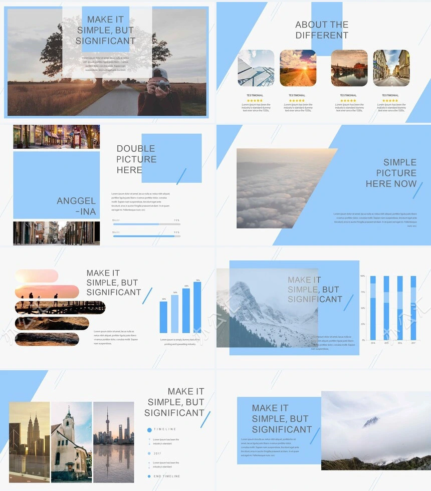 森系小清新通用PPT模板(29)