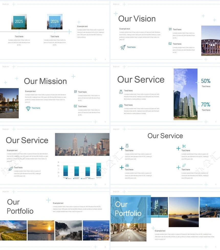 森系小清新通用PPT模板(30)