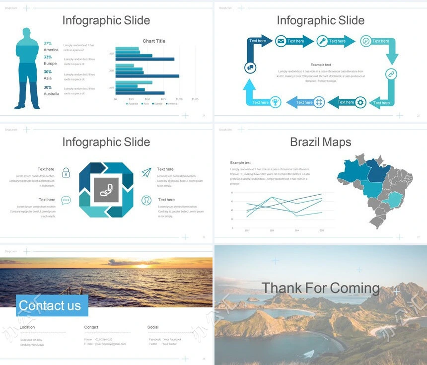 森系小清新通用PPT模板(30)