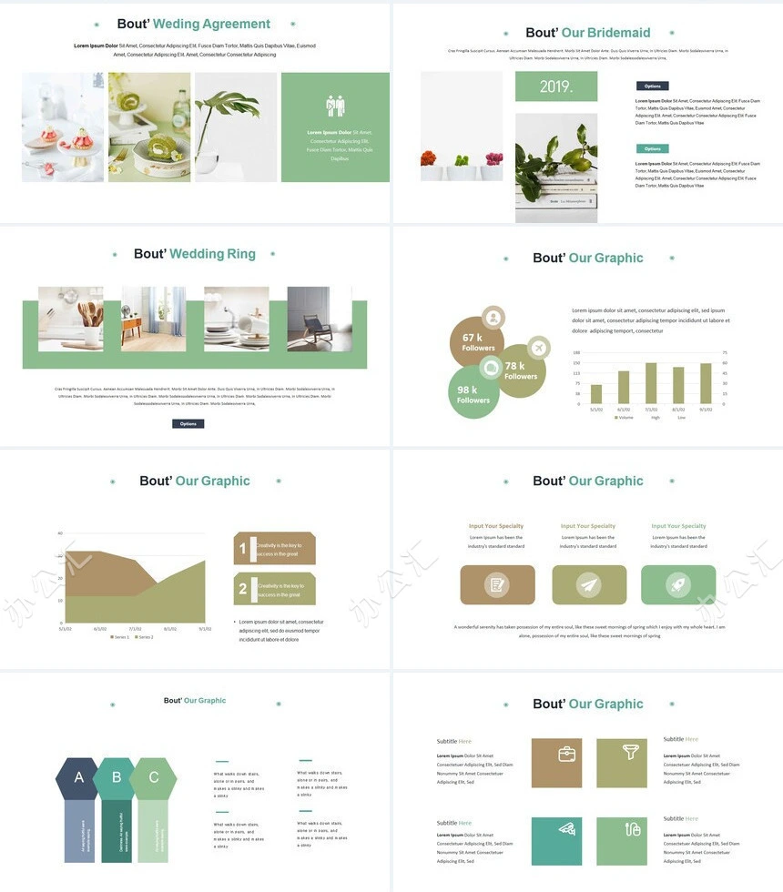 森系小清新通用PPT模板(31)