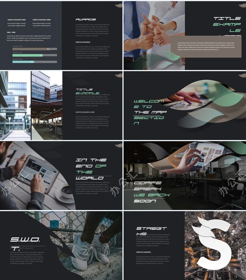 森系小清新通用PPT模板(33)