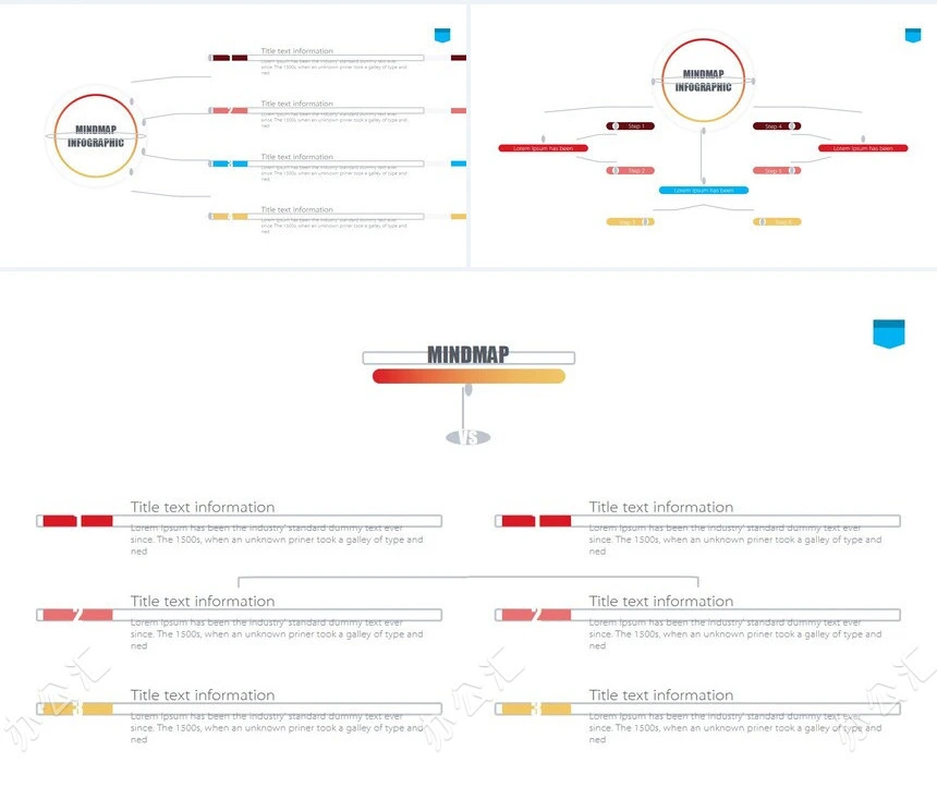 10款欧美思维导图多边形数据PPT图表