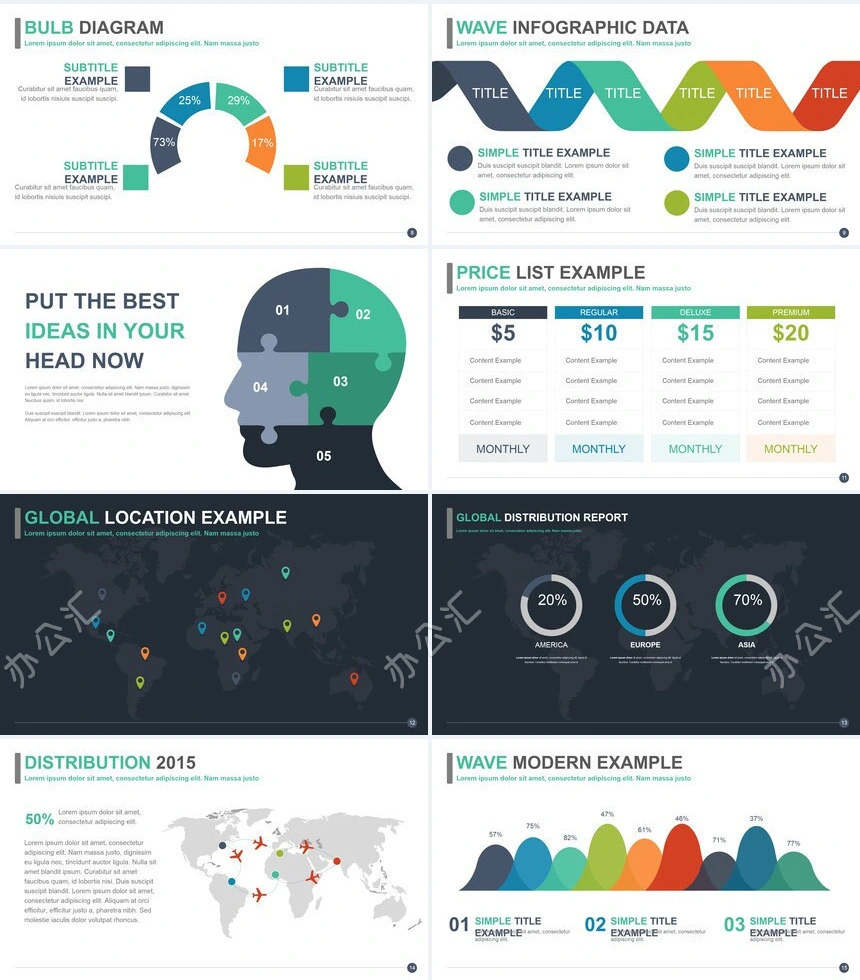 20款头脑风暴思维导图商务模板