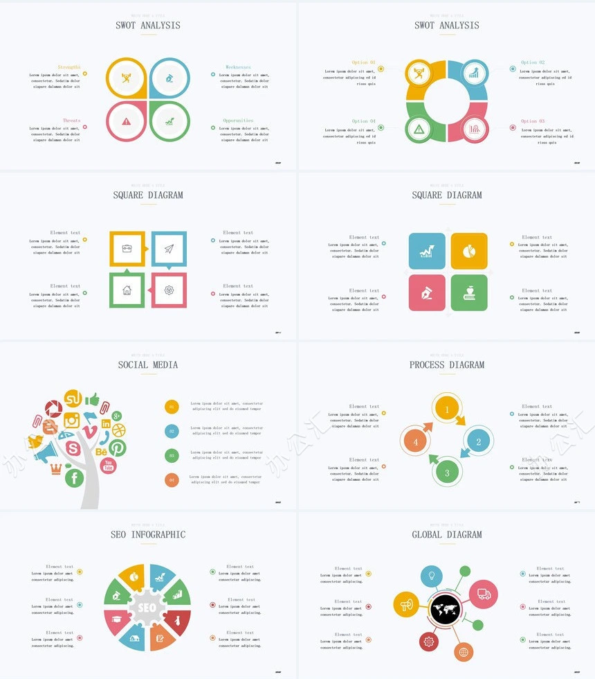 40款思维导图可视化图表PPT模板