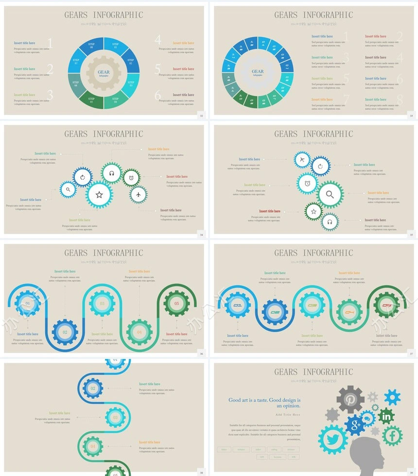 40款思维导图多边形数据PPT图表