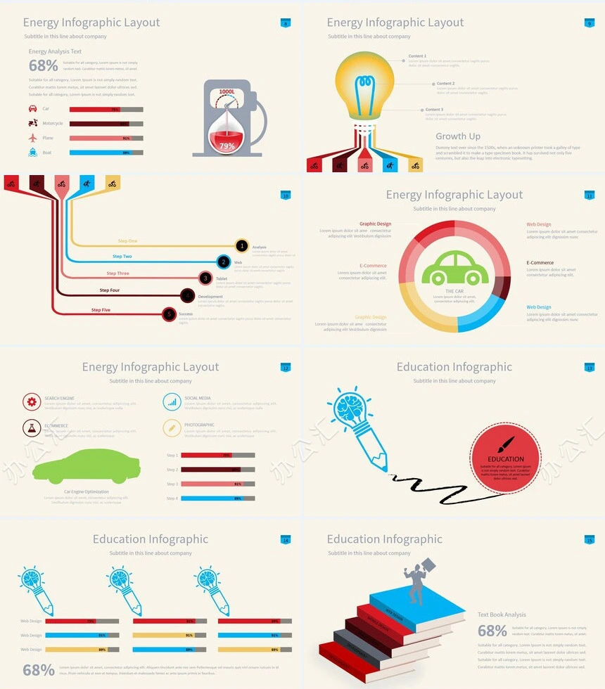 40款欧美思维导可视化图表数据PPT图表(2)