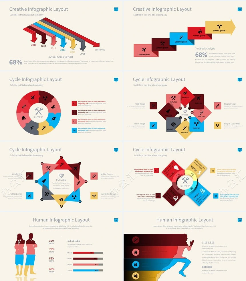 40款欧美思维导可视化图表数据PPT图表(2)