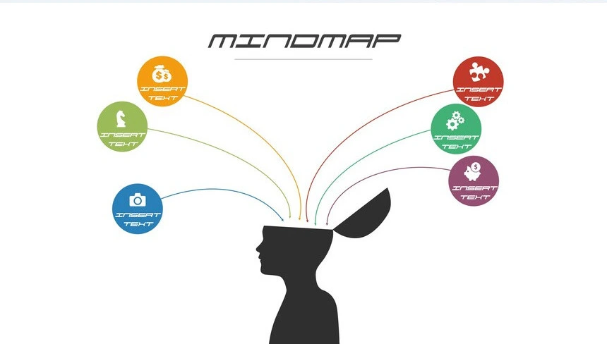 思维导图多边形数据PPT模板(3)