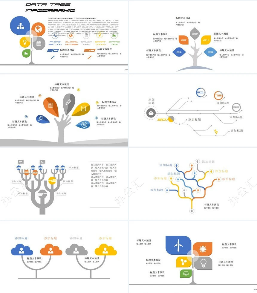 树状可视化PPT图表