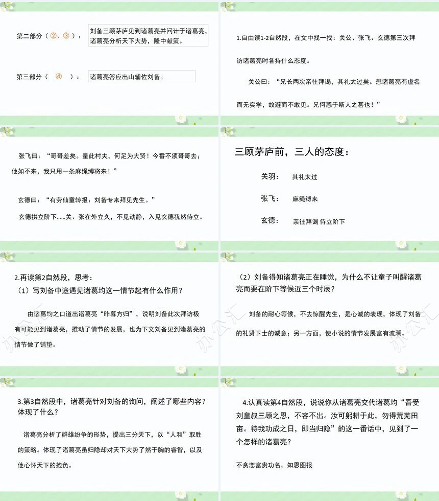 三顾茅庐成语故事PPT模板(1)