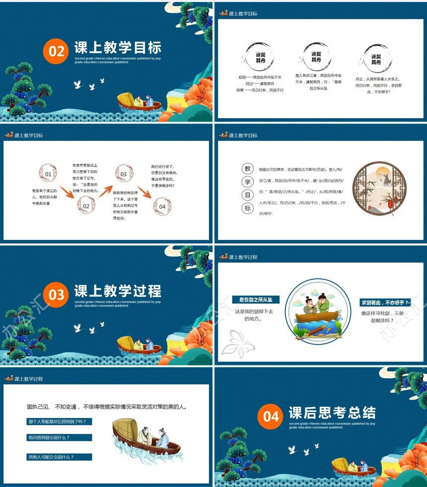 刻舟求剑成语故事PPT模板(1)